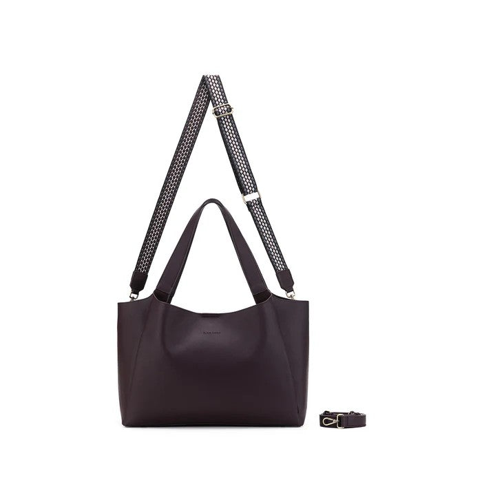 Black Caviar Handbag Sylvie Aubergine