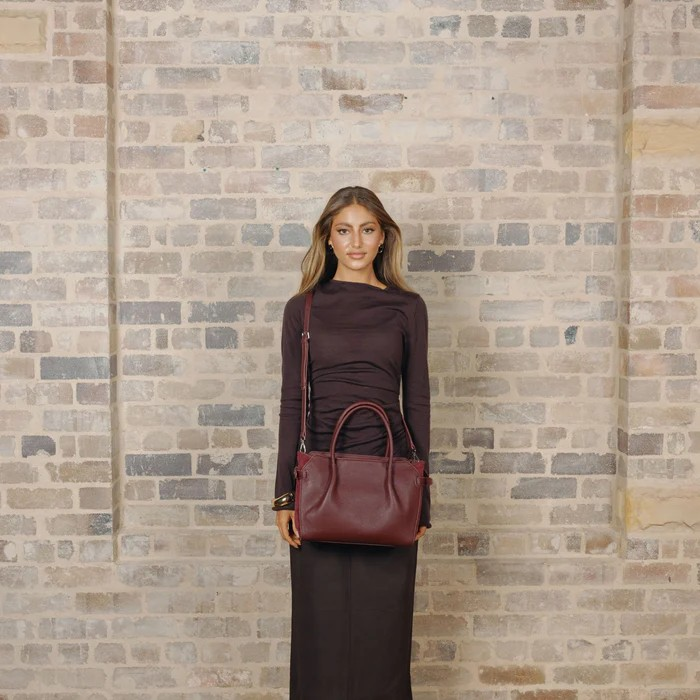 Black Caviar Handbag Alexandra Burgundy