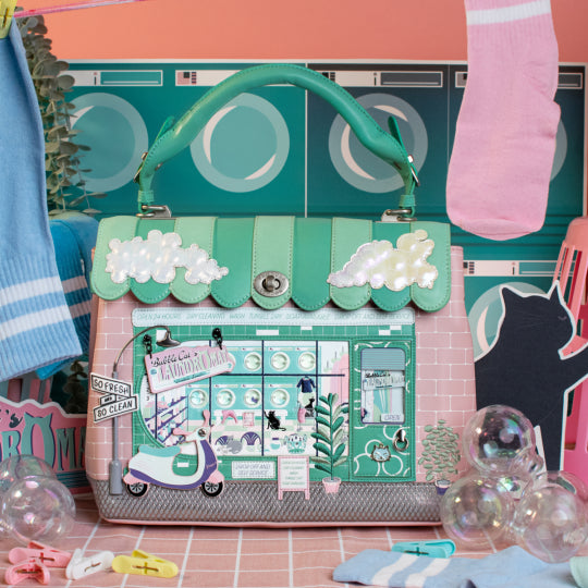 Vendula Bubble Cats Laundromat Grace Bag