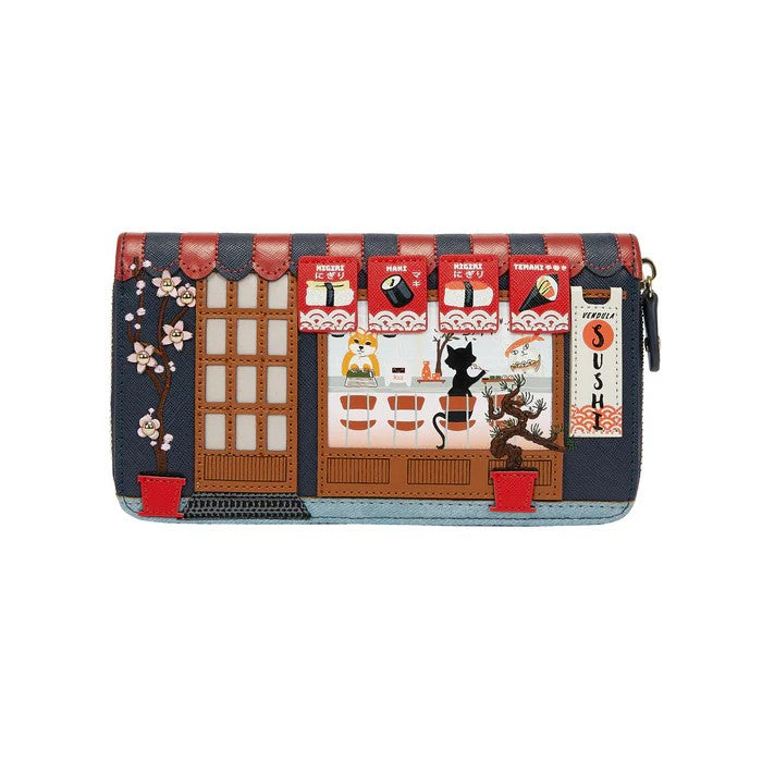 Vendula Sushi Blue Large Ziparound Purse