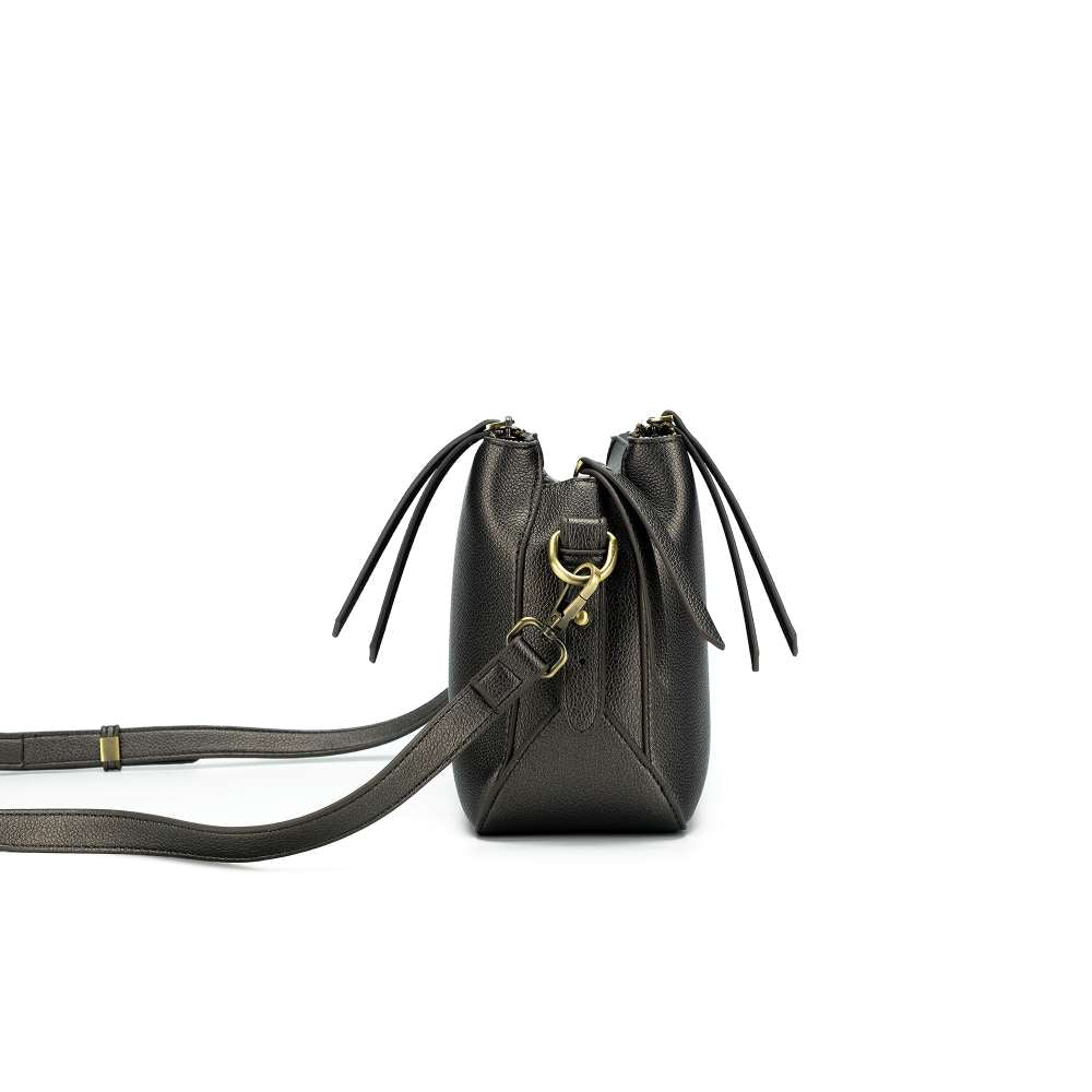 Black Caviar Handbag Daniella Pewter