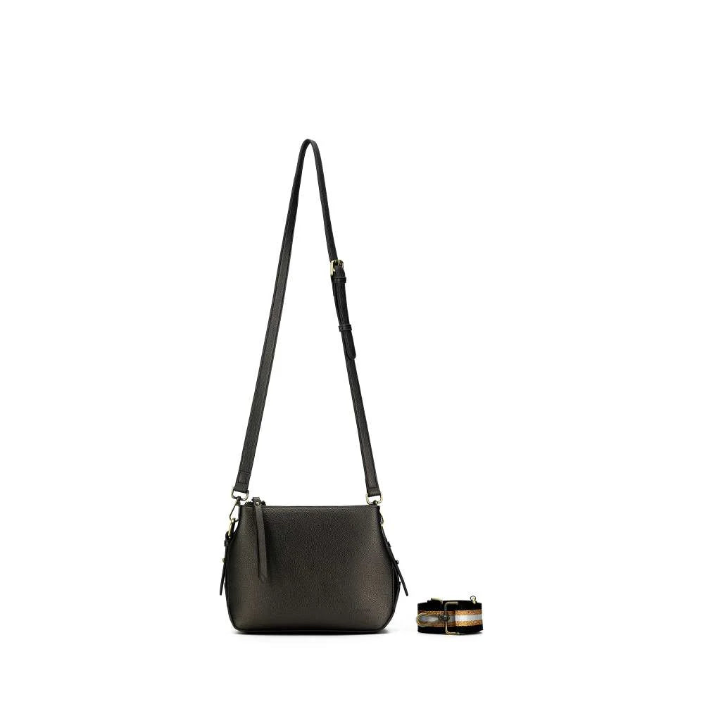 Black Caviar Handbag Daniella Pewter