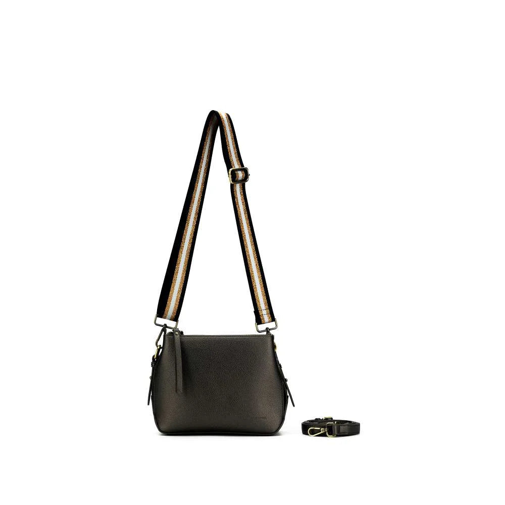 Black Caviar Handbag Daniella Pewter