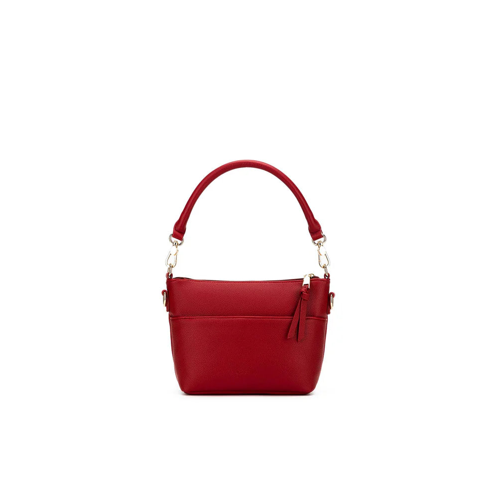 Black Caviar Handbag Alice Deep Red