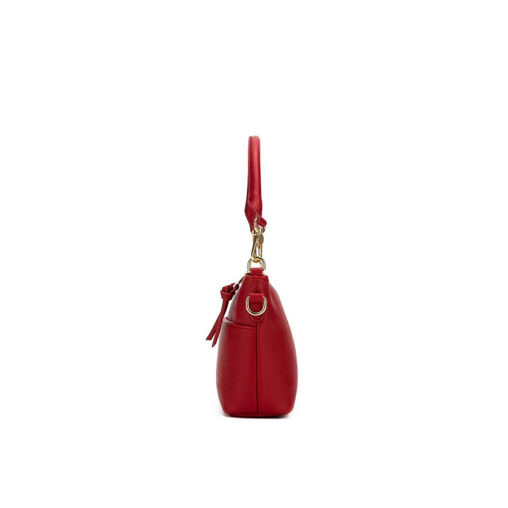 Black Caviar Handbag Alice Deep Red