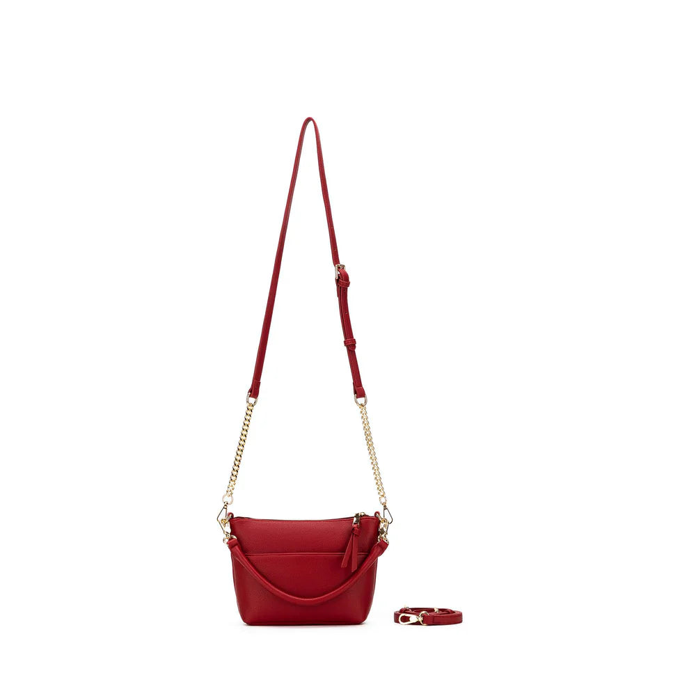 Black Caviar Handbag Alice Deep Red