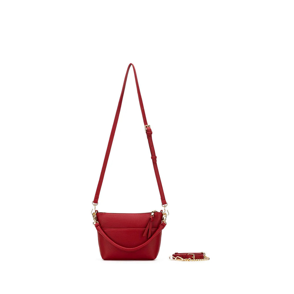 Black Caviar Handbag Alice Deep Red