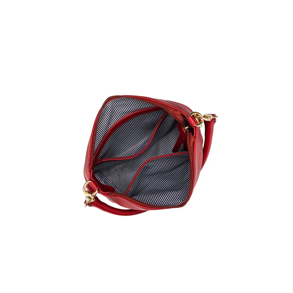 Black Caviar Handbag Alice Deep Red