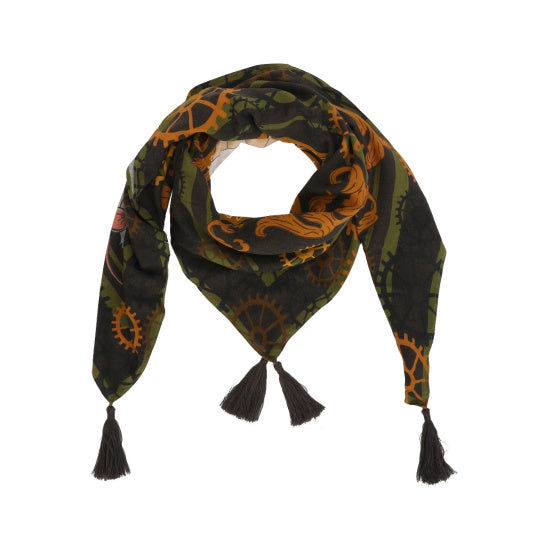 Vendula Tick Tock Clock Satin Scarf