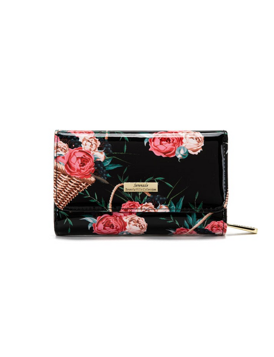 Serenade Beverly Hills Mabel Medium Leather Wallet | Gold Detail Card Wallet