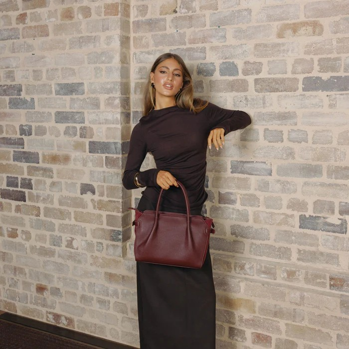 Black Caviar Handbag Alexandra Burgundy