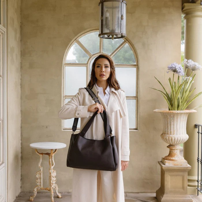 Black Caviar Handbag Sylvie Aubergine