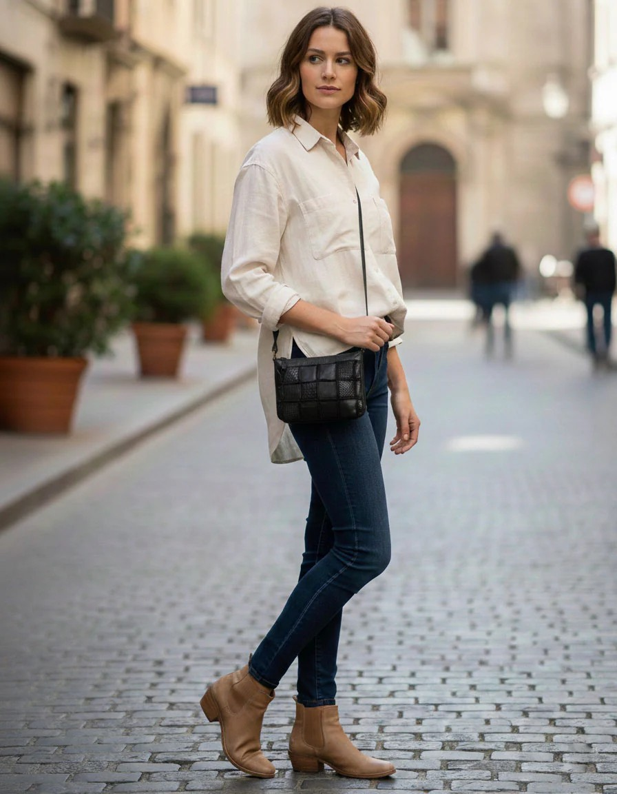Saddle & Sash Handbag A0012 Black